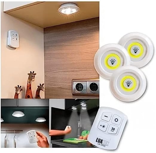 Kit 3 Lamp Led Spot Wireless Remote Control Luminaire - Comeeta