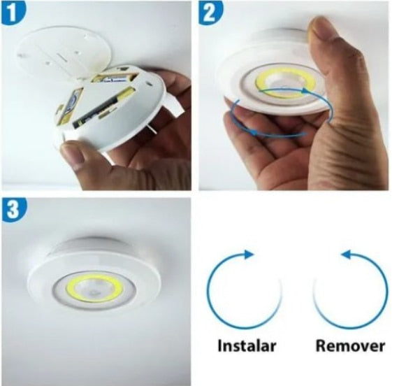 Kit 3 Lamp Led Spot Wireless Remote Control Luminaire - Comeeta