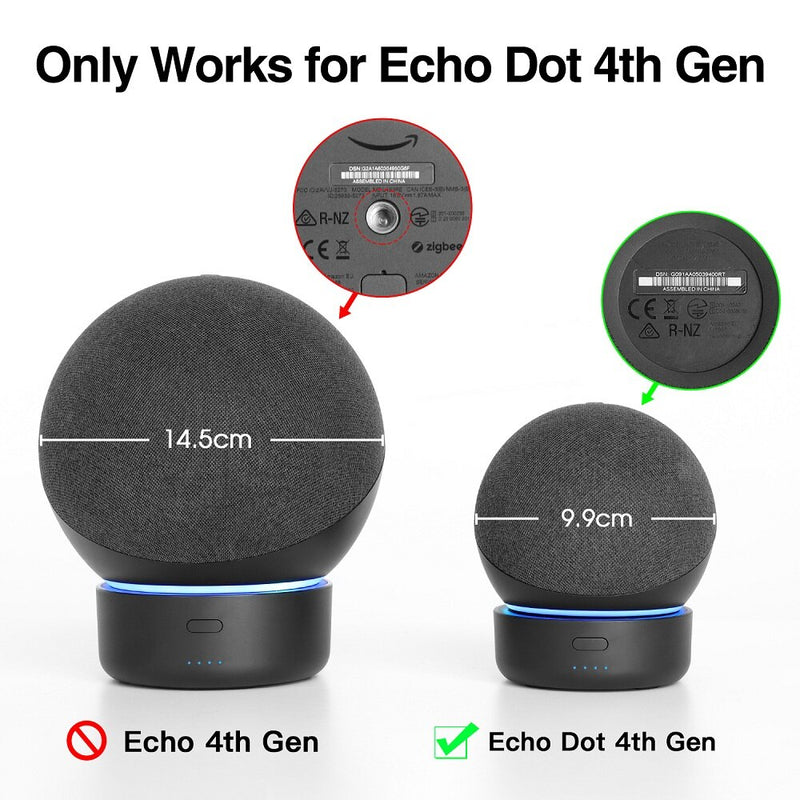 Bateria Portátil Recarregável P/ Eco Doth 4 Alexa Amazon 5200mAH - Doking Station