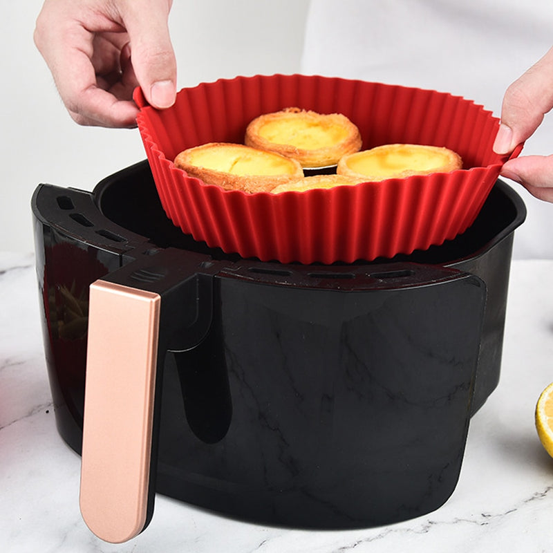 OIMG Round Replacemen Air Fryers Oven Baking Tray Fried Chicken Basket Mat Air Fryer Silicone Pot Grill Pan Kitchen Accessories