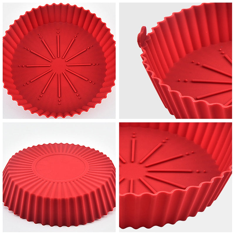 OIMG Round Replacemen Air Fryers Oven Baking Tray Fried Chicken Basket Mat Air Fryer Silicone Pot Grill Pan Kitchen Accessories