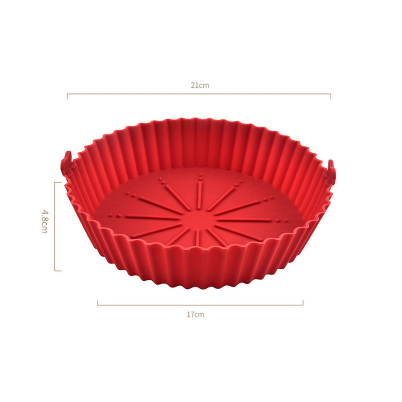 OIMG Round Replacemen Air Fryers Oven Baking Tray Fried Chicken Basket Mat Air Fryer Silicone Pot Grill Pan Kitchen Accessories