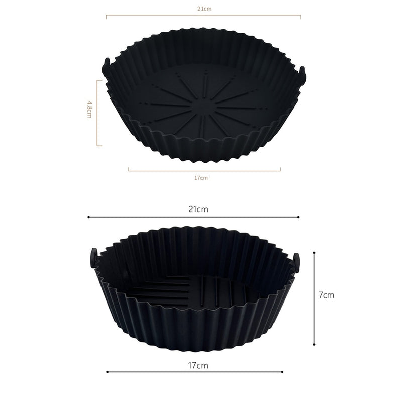 OIMG Round Replacemen Air Fryers Oven Baking Tray Fried Chicken Basket Mat Air Fryer Silicone Pot Grill Pan Kitchen Accessories