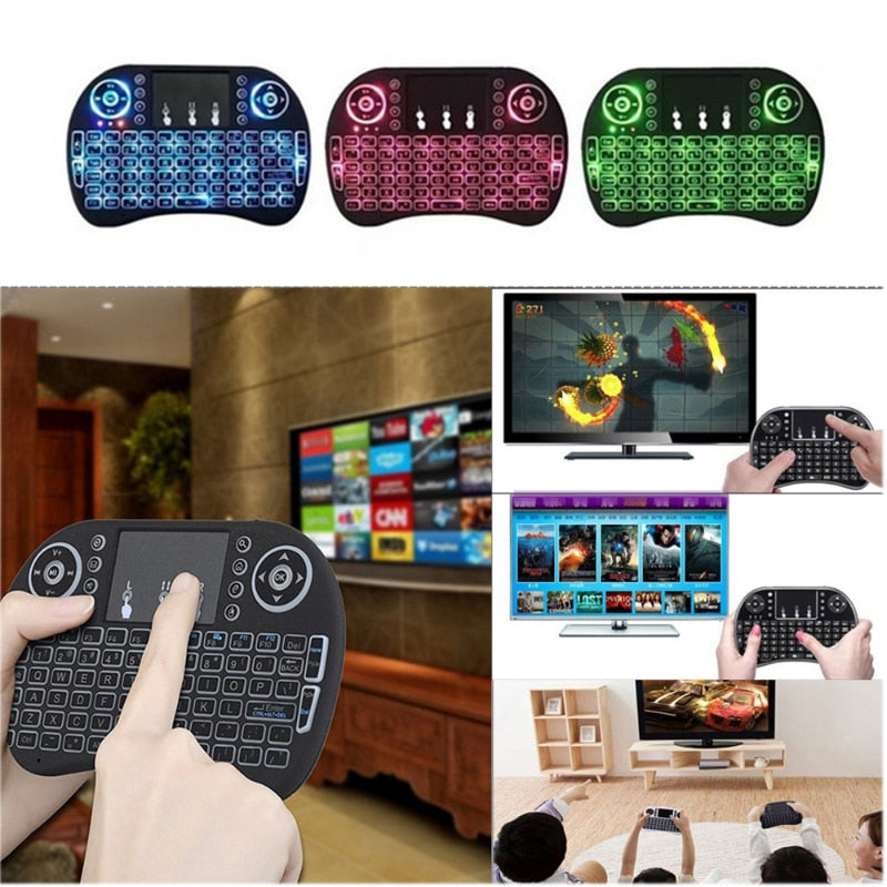 Mini Teclado Controle Usb Touchpad Smart Tv Box Pc Ps3 Iluminado - Comeeta