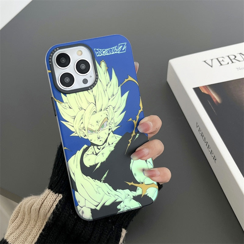 Case Dragon Ball - Laser iPhone 14 /13/ 12/ 11 Pro Max XR XS Max 7 8 Plus - Alta Resistência a Impacto