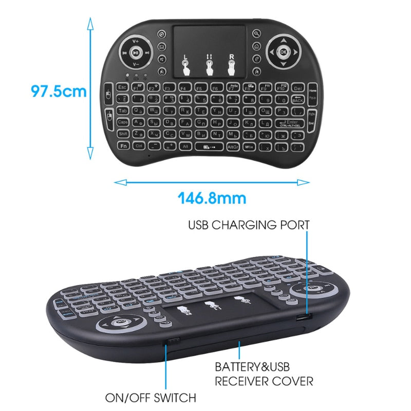 Mini Teclado Controle Usb Touchpad Smart Tv Box Pc Ps3 Iluminado - Comeeta