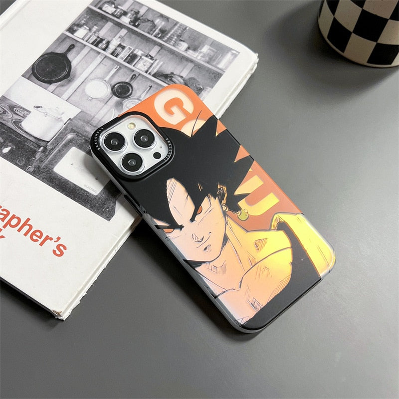 Case Dragon Ball - Laser iPhone 14 /13/ 12/ 11 Pro Max XR XS Max 7 8 Plus - Alta Resistência a Impacto