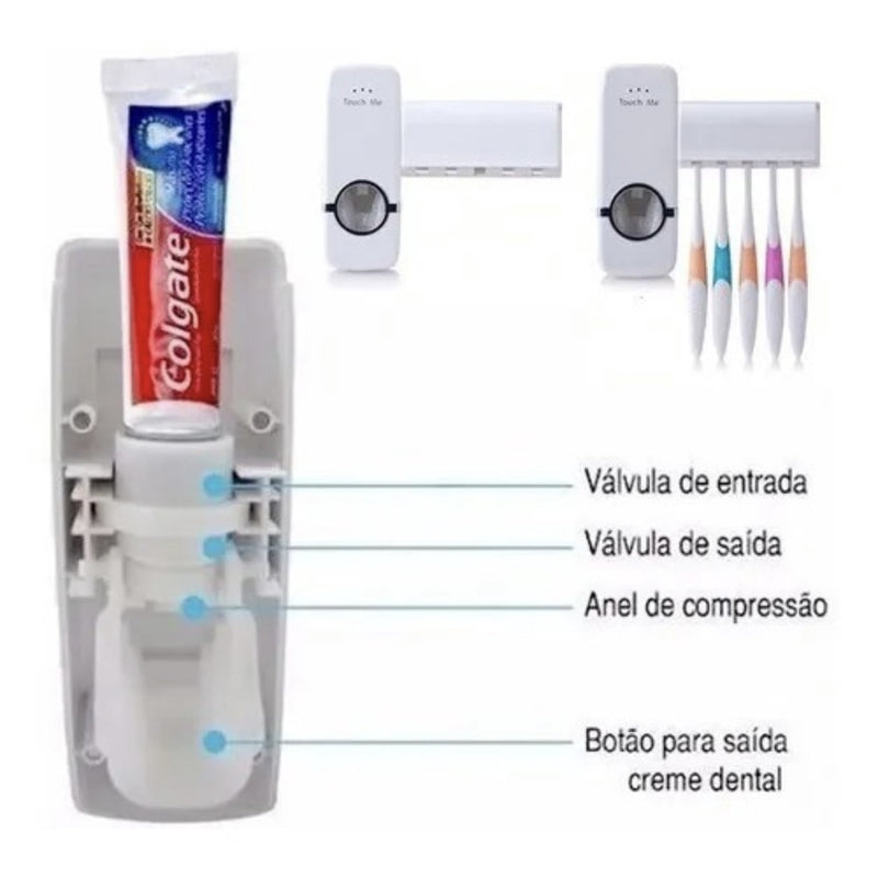 Dispenser Aplicador Creme Dental Automático Pasta Dente Suporte Escovas - Comeeta