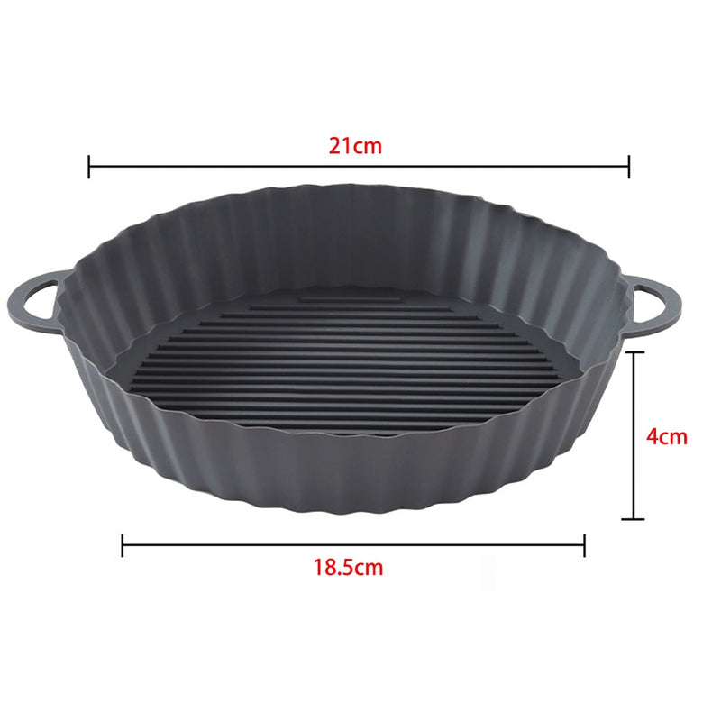 OIMG Round Replacemen Air Fryers Oven Baking Tray Fried Chicken Basket Mat Air Fryer Silicone Pot Grill Pan Kitchen Accessories